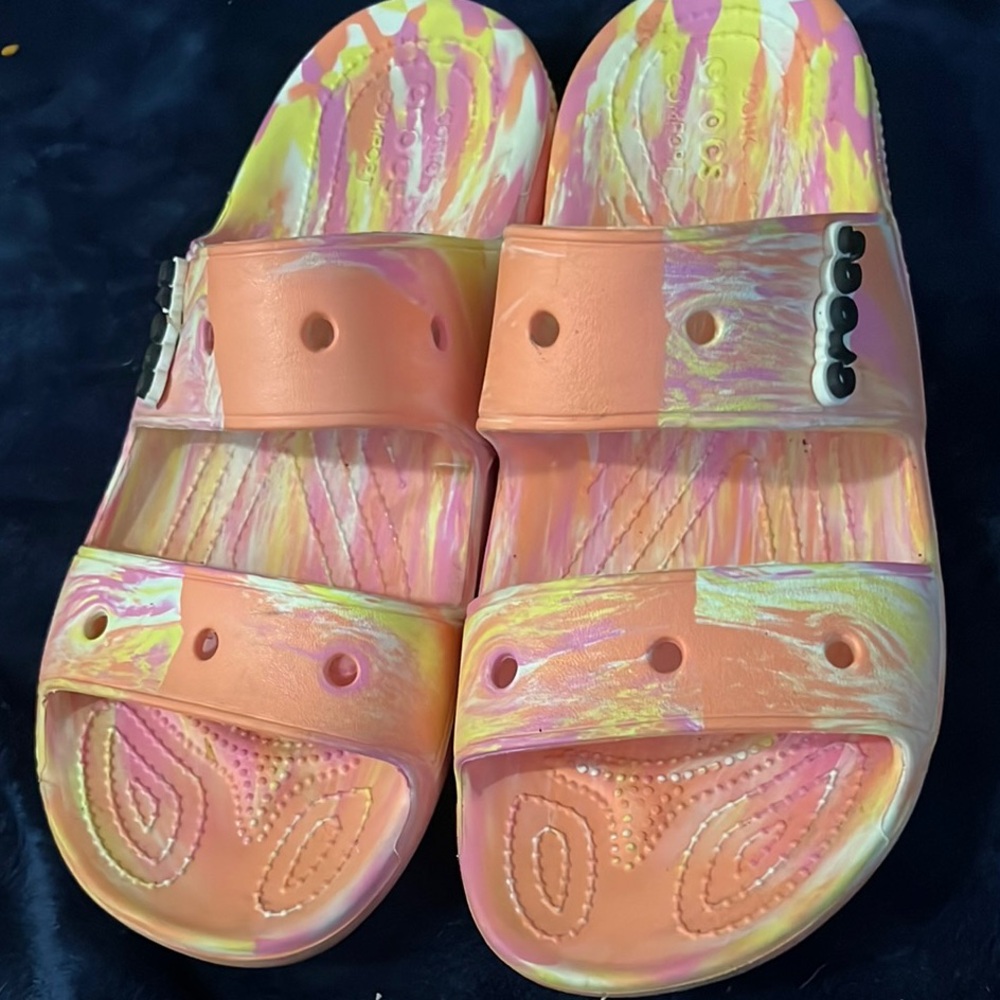 CROCS Pink and Orange Artistic Sandals - Picture 5 of 5
